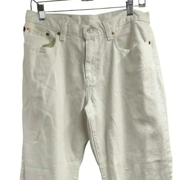 Ralph Lauren High-Rise Relaxed Cropped Jean White Size 8 - Picture 2 of 12